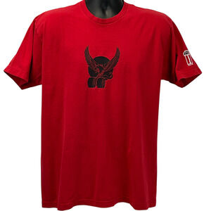 Vintage Pearl Jam T Shirt Mens L Large Red Y2Ks Eagle Snake Hot Rod Skateboard